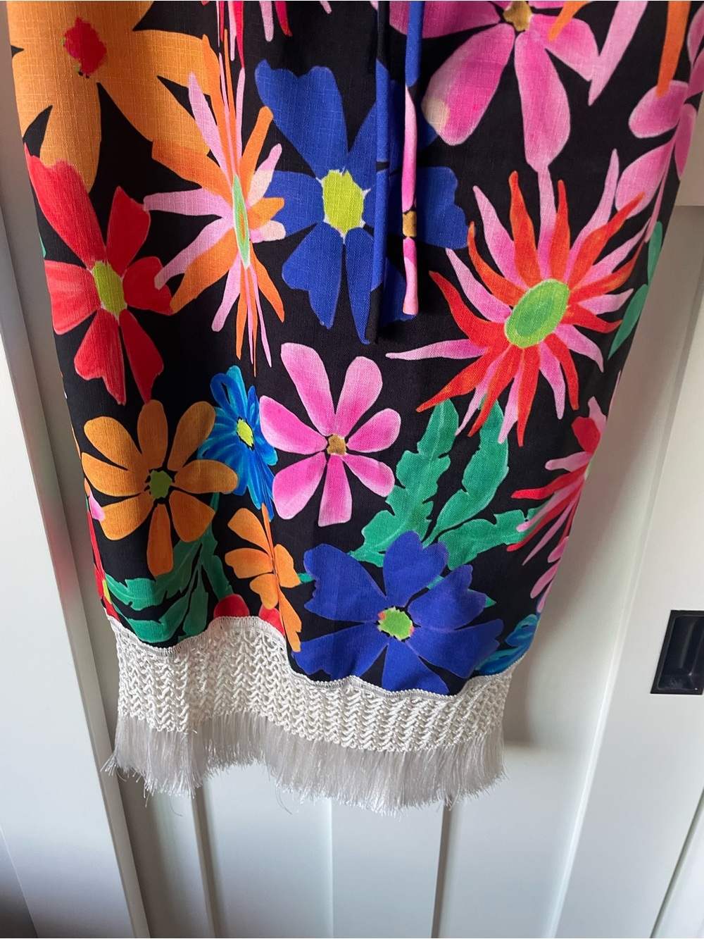PatBo Vibrant Floral Sundress with Fringe Hem - Picture 3 of 6